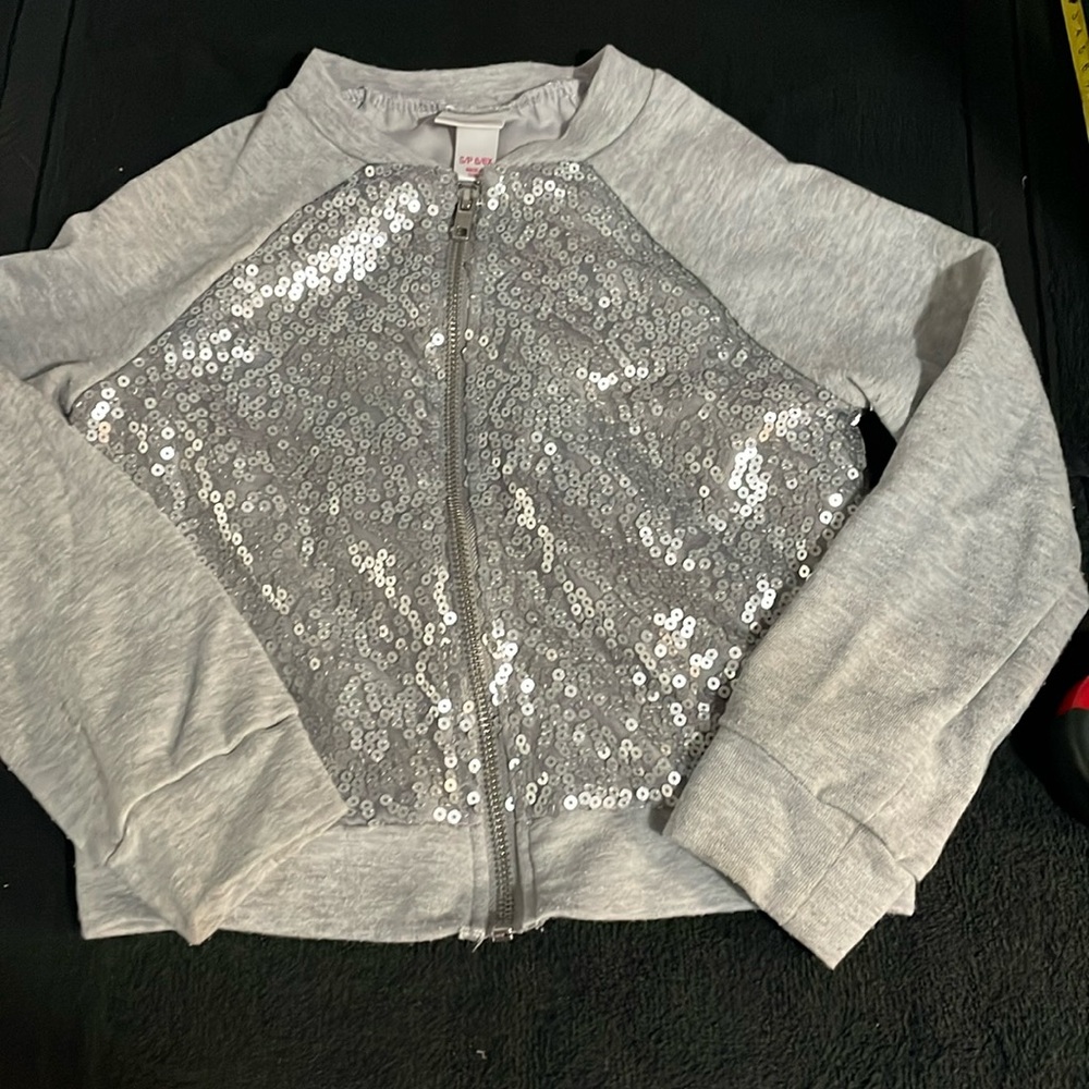 Girls Sequins Zip- up Jacket Size 6